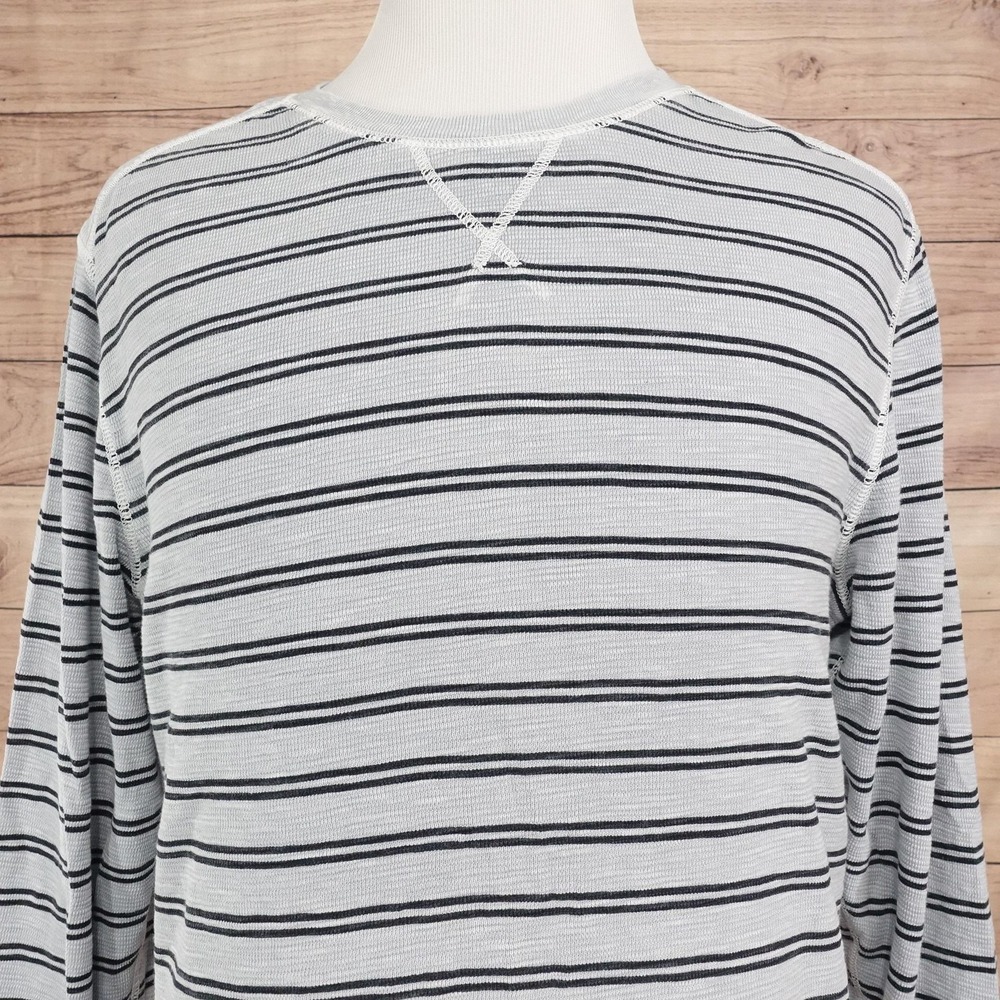 Calvin Klein Jeans Shirt Mens XL Gray Long Sleeve Striped Cotton Knit T-Shirt